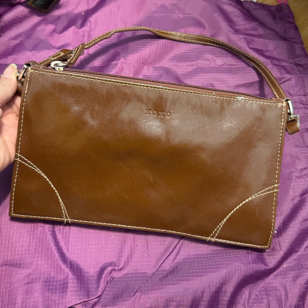 XOXO Chocolate Brown Wristlet Clutch